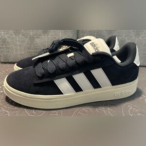 Adidas Men’s Navy Grand Court Alpha 00s Faux Suede Leather Sneakers NWT Size 10